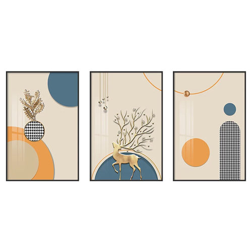 北欧客厅装饰画抽象创意沙发背景墙挂画高级感壁画过道墙面三联画