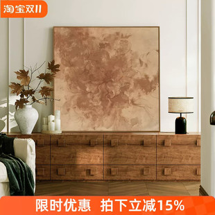 流年花语A fleeting flower 意式客厅沙发抽象装饰画高级感原木风