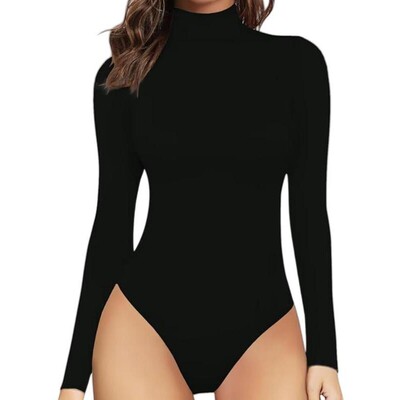 ODOV 1 Count Women's Solid Hight Neck Long Sleeve Bodysuit