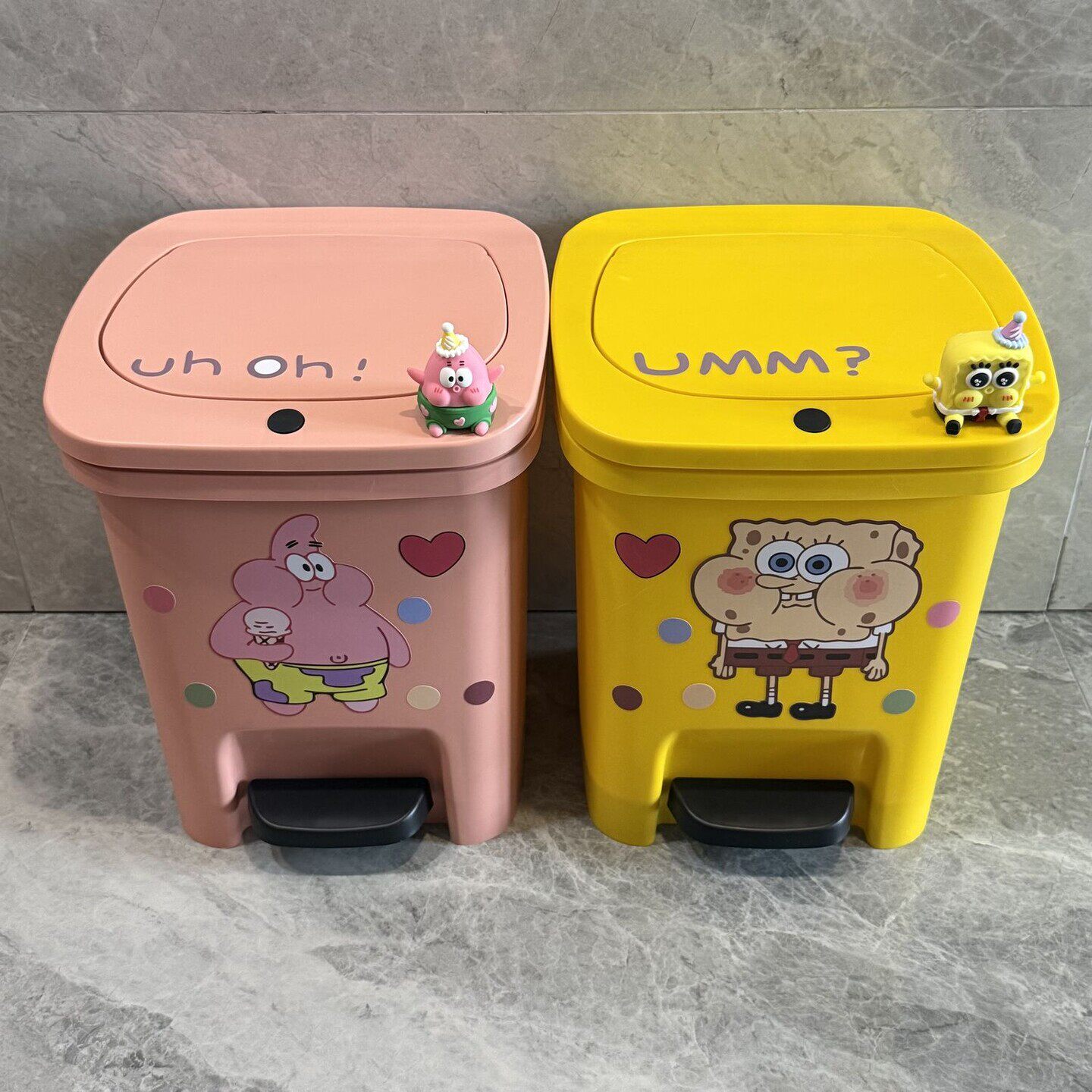 派大星垃圾桶卡通可爱高颜值家用客厅卧室脚踏按压双开带盖大容量