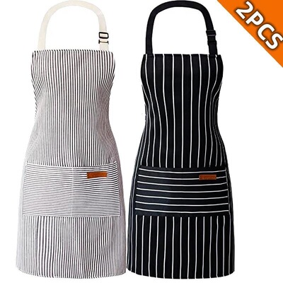Kitchen Cooking Aprons for Women and Men Adjustable Chef