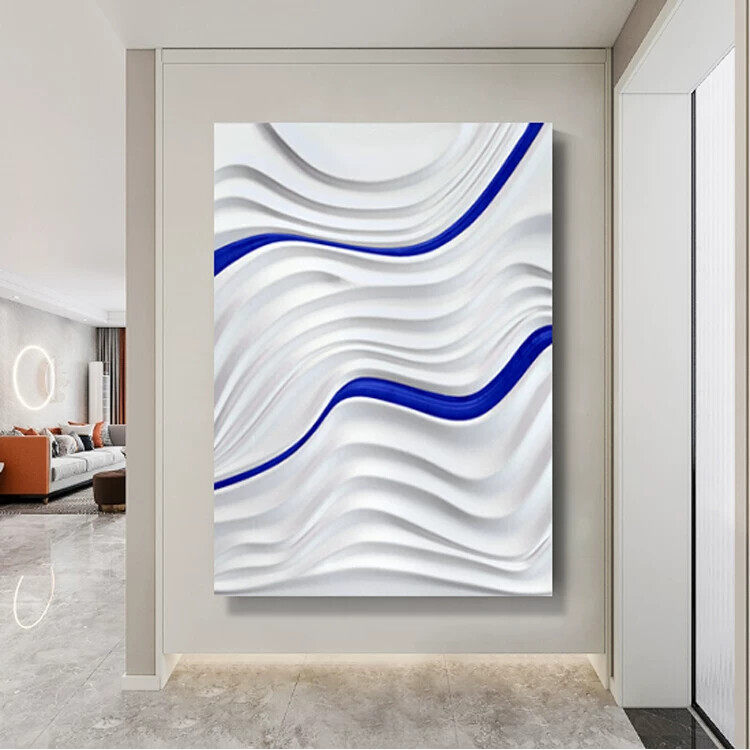 玄关装饰画3D立体浮雕实物现代轻奢极简客厅装置画背景墙抽象挂画