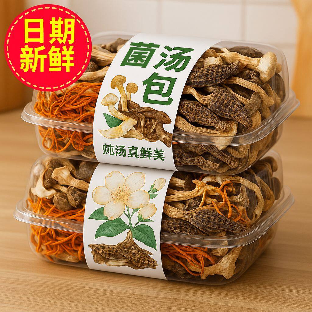 云南七彩菌汤包羊肚菌虫草花干货菌菇包煲汤传统滋补品蜂蜜蜂蜜