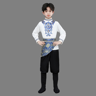 新疆演出服儿童男童民族哈萨克回族维吾尔族服饰塔塔尔塔吉克服装
