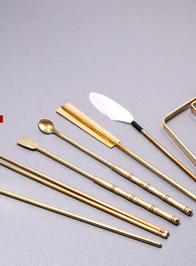 跨境香道套装工具打香篆器具香拓香印七件套隔火空熏灰压香具香勺