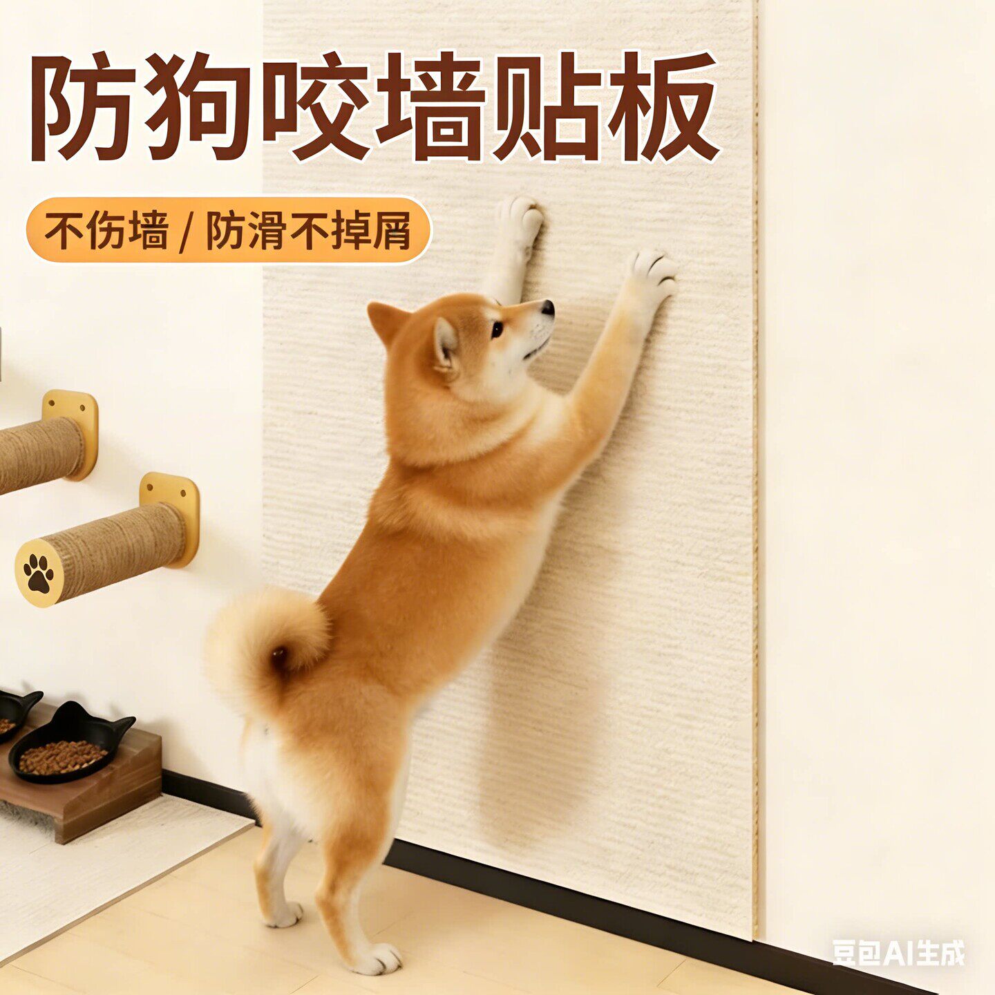 防狗咬墙壁贴耐磨不掉屑立式墙角转角磨爪牙沙发牀角猫抓板保护垫
