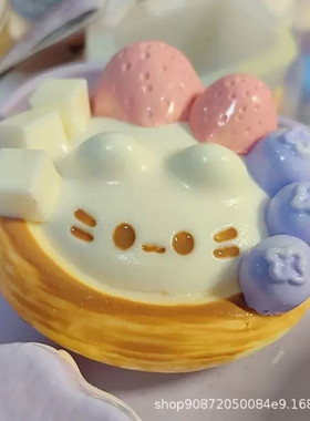 新款可爱小猫蛋挞捏捏爆浆水感高颜值烂泥感儿童解压发泄捏捏玩具