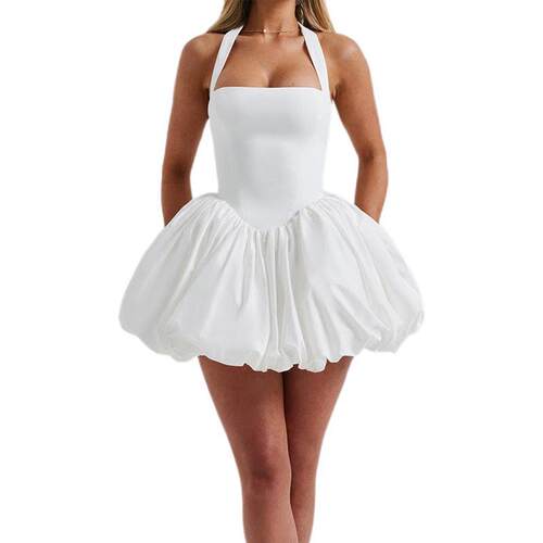 Women Sleeveless Halter Dress Summer Casual Tie up Backless