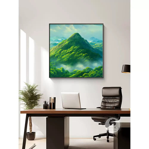 青山图玄关装饰画现代简约客厅餐厅背景墙挂画有山无水靠山画壁画