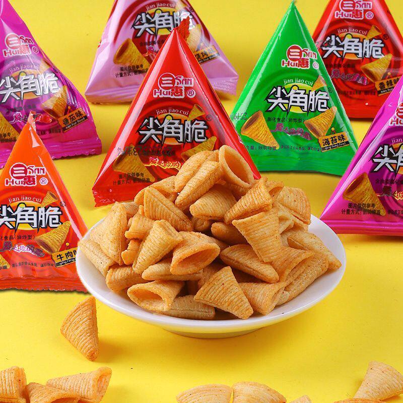三惠尖角脆妙脆角锅巴薯片休闲餐饮零食大礼包小吃食品膨化牛角脆