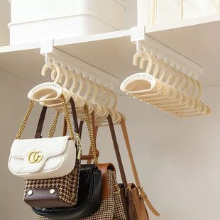 包包收纳神器多功能挂钩抽拉滑轨帽子架不占地不变形衣柜挂包架子