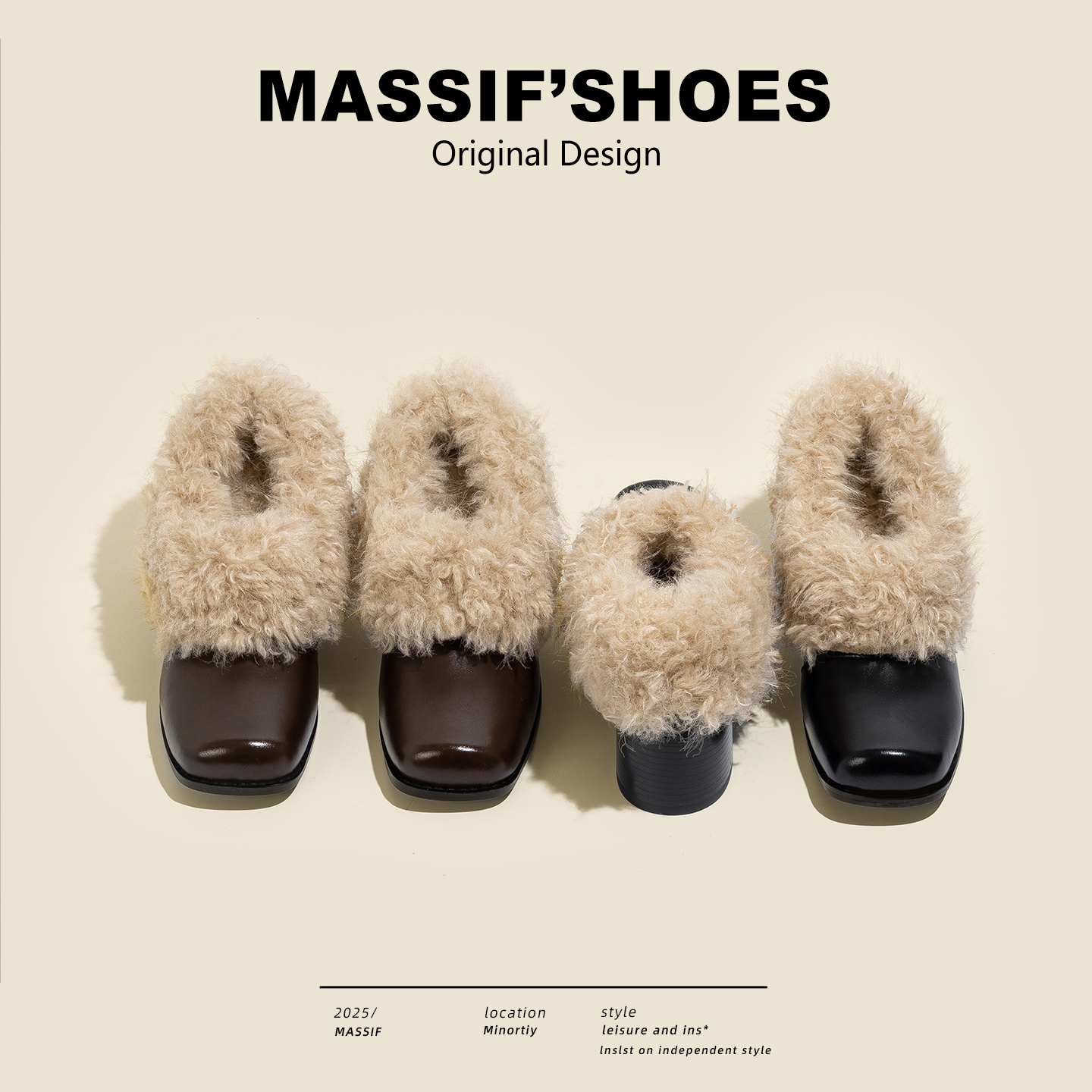 玛丽珍棉鞋粗跟单鞋毛毛鞋