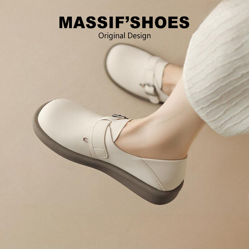 全包勃肯鞋女2026春秋新款法式厚底小皮鞋休闲百搭单鞋软底乐福鞋