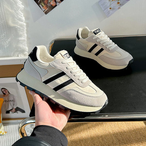 厚底老爹鞋女薄款2026新款春季增高小码德训鞋百搭运动休闲小白鞋