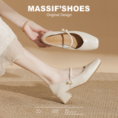 工作晚晚鞋 超软法式 复古旗袍软皮单鞋 妈妈鞋 高跟鞋 女真皮玛丽珍鞋