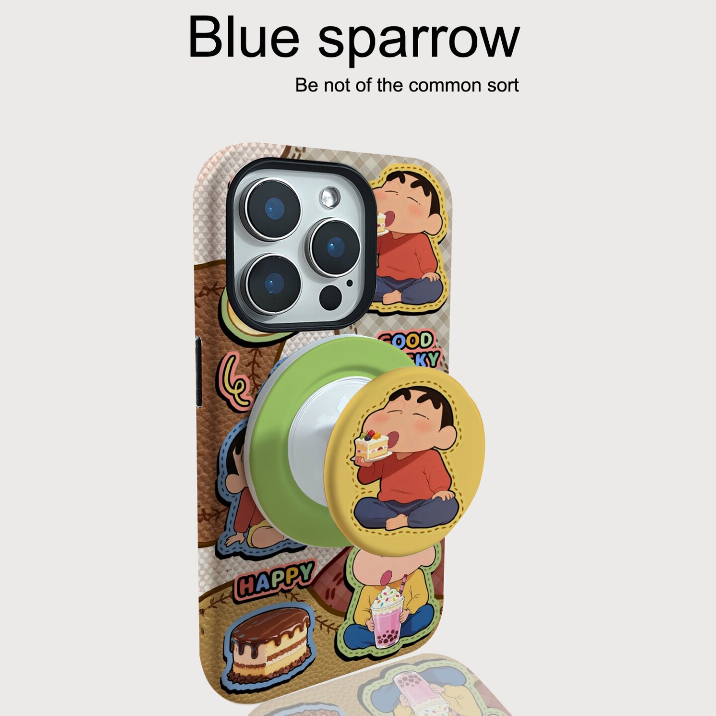 奶茶蛋糕小新适用iPhone16手机壳苹果16promax磁吸支架二合一菲林15/15pro全包13/14男女16pro磨砂15pm防摔12