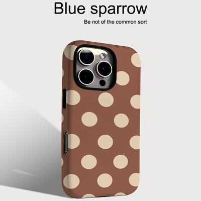 秋冬焦糖棕波点二合一菲林手机壳