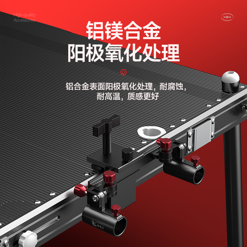 野营者钓台配件大全新款全套加厚通用万向炮台架双炮台支架伞架u.