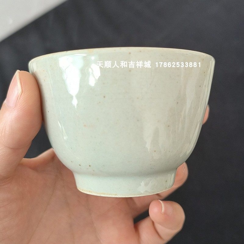 禅堂茶蓝茶杯竹篮手工编织老陶茶杯主人杯禅堂杯子景德镇杯子寺院