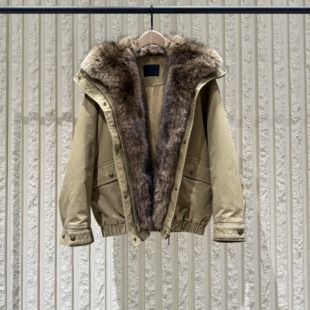 新款 2025冬季 可拆毛领派克服棉服夹克女加厚保暖外套女 商场同款