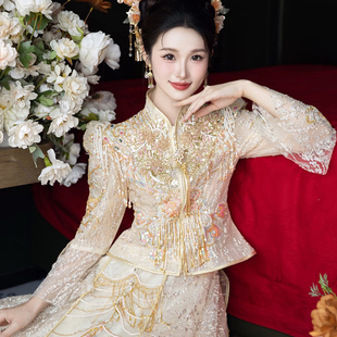 香槟色秀禾服婚服中式婚纱新娘服2026新款结婚敬酒礼服夏季秀和服