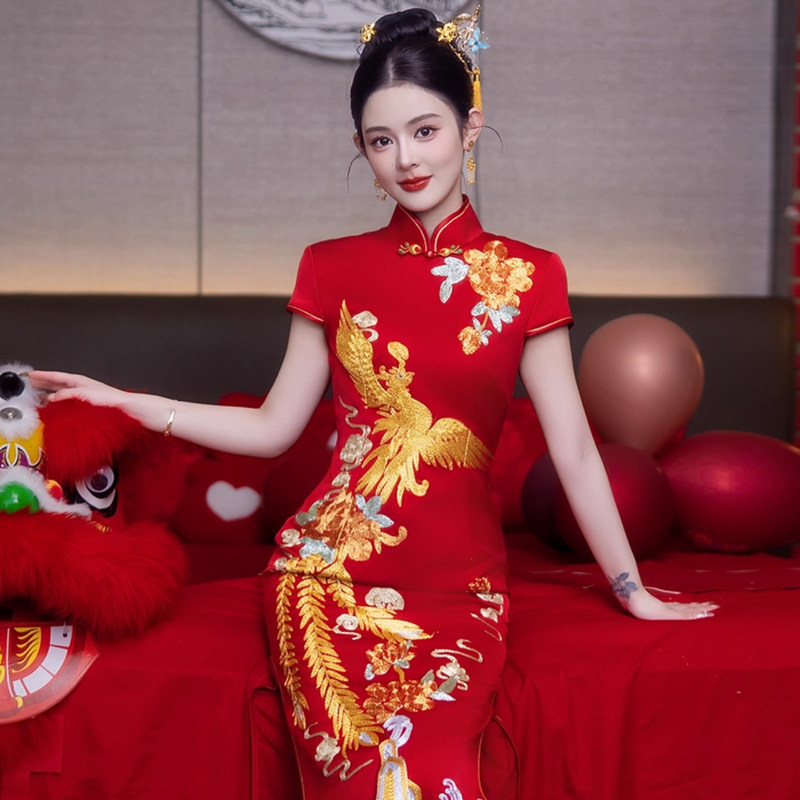 订婚旗袍2026夏季新款新娘结婚新中式嫁衣敬酒服龙凤褂秀禾服婚服