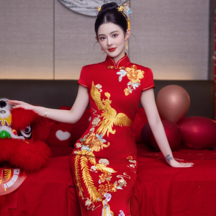 订婚旗袍2026夏季新款新娘结婚新中式嫁衣敬酒服龙凤褂秀禾服婚服