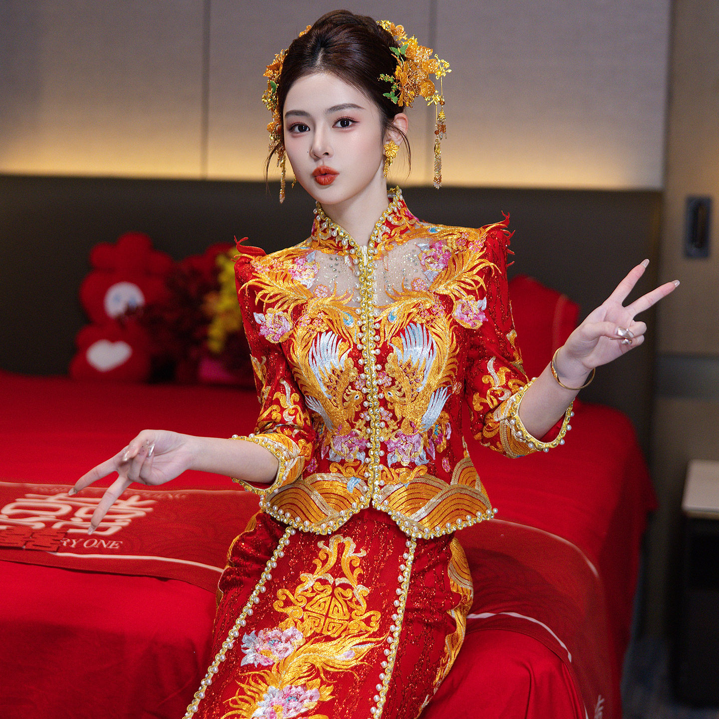 高端秀禾服中式结婚礼服2026年新款修身龙凤褂直筒嫁衣夏季新娘服