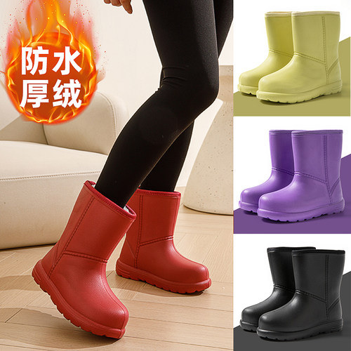 加绒保暖雪地靴雨鞋女防滑轻盈