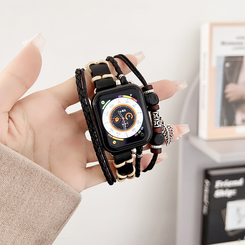 SUITABLE FOR APPLE IWATCHS10 89 SMART WATCH SEULTRA2 WATCH WOVEN BEADED BRACELET RETRO STRAP