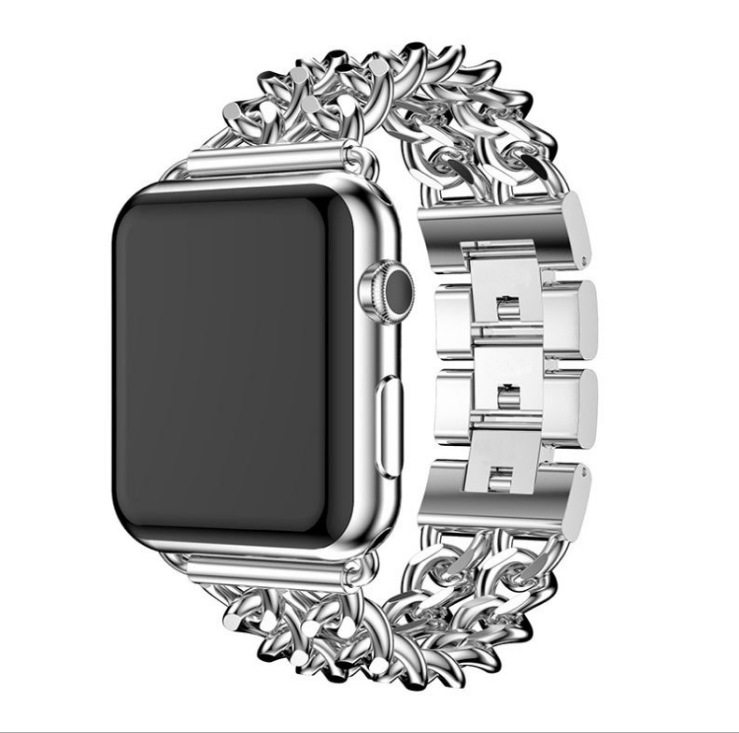 COMPATIBLE APPLE IWATCH234567 8SE SMART WATCH METAL STAINLESS STEEL STARLIGHT COLOR BAND