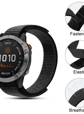 适配佳明Fenix6Pro5/78 945 935 955 S60S62尼龙魔术贴回环表带20