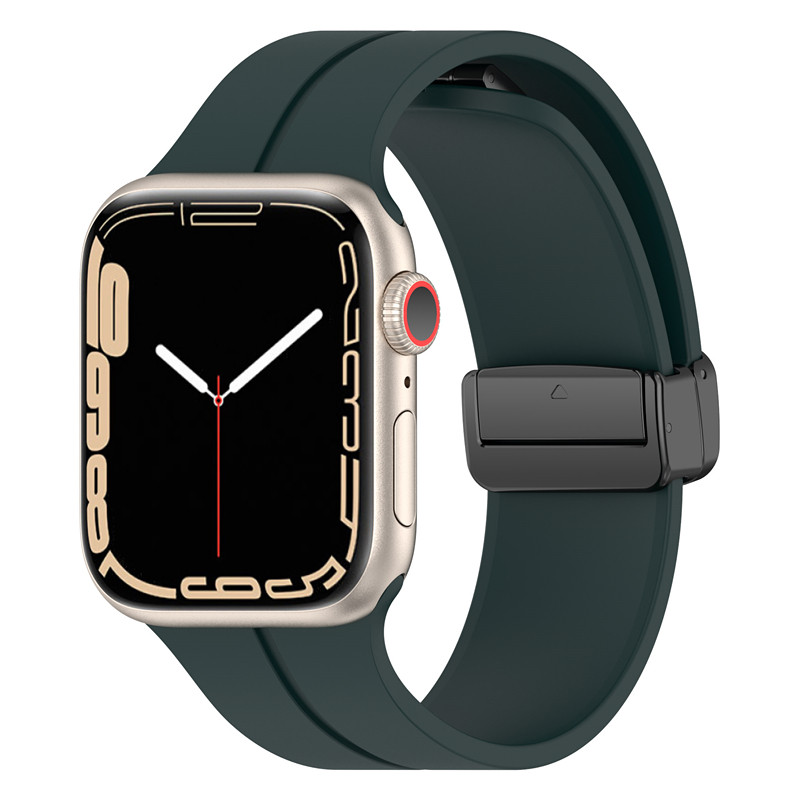 SUITABLE FOR APPLE IWATCH3456789SES10 SMART WATCH STARLIGHT COLOR SILICONE BUTTERFLY BUCKLE MAGNETIC STRAP