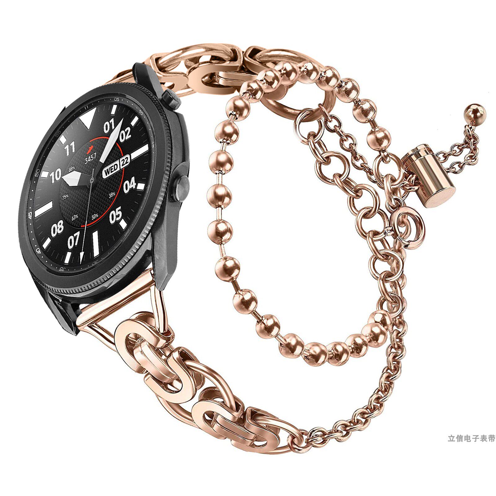 삼성 갤럭시 WATCH34|56 7FE 스마트 시계 ACTIVE2 펑크 메탈 체인 스트랩에 적합