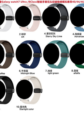 适用三星Galaxy watch7/8Ultra智能手表Classi磨砂纹蝴蝶扣表带47