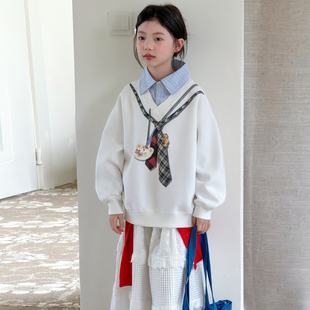 女童假两件卫衣春款2026新款儿童春季上衣洋气女大童外套春装衣服