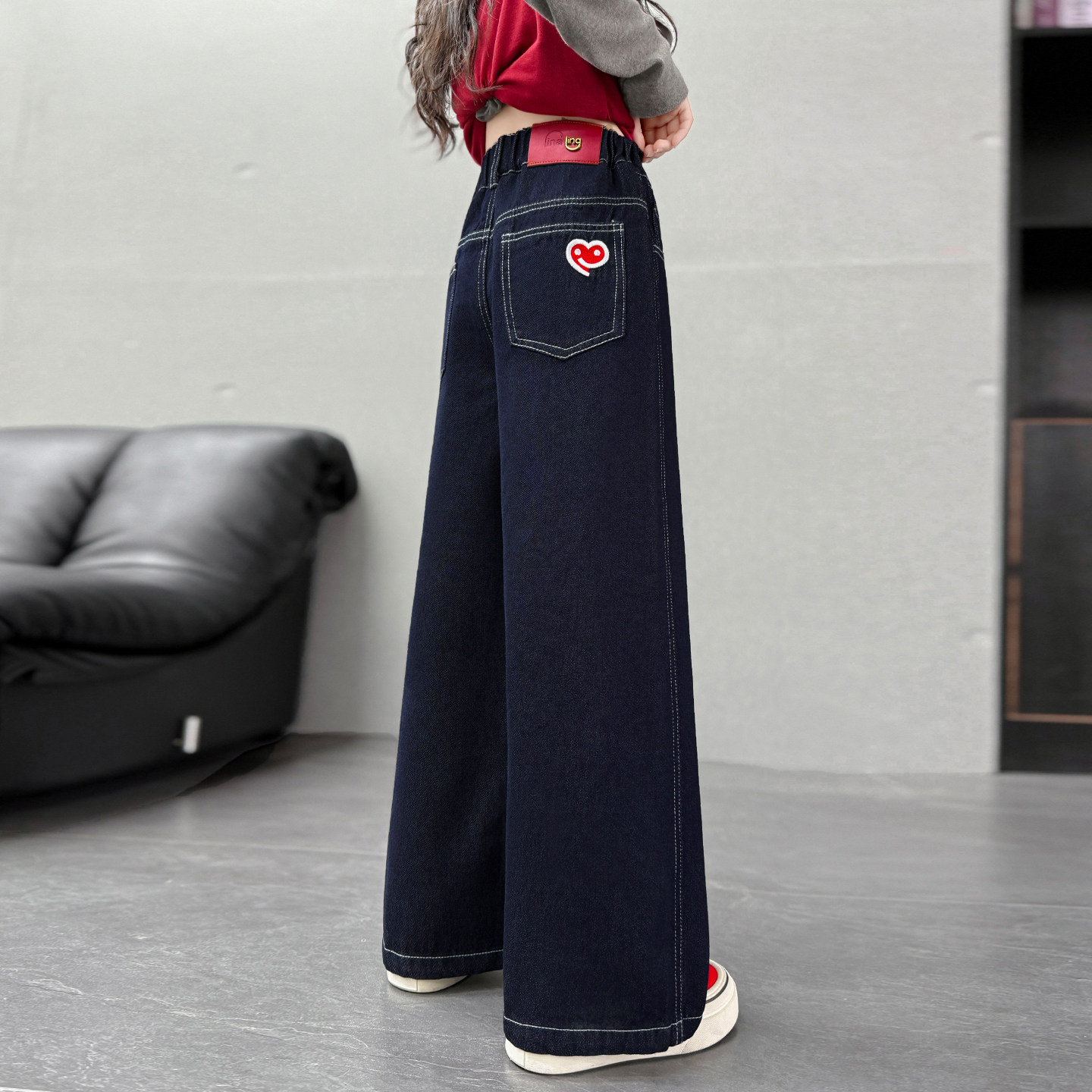 女大童牛仔裤春秋款儿童阔腿裤春季女孩直筒裤子女大童休闲裤春装,童装/婴儿装/亲子装,儿童牛仔裤,淘宝优惠券,粉丝福利购,淘宝优惠卷