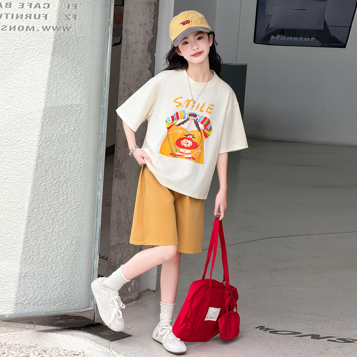 女童短裤套装夏季儿童运动两件套图片