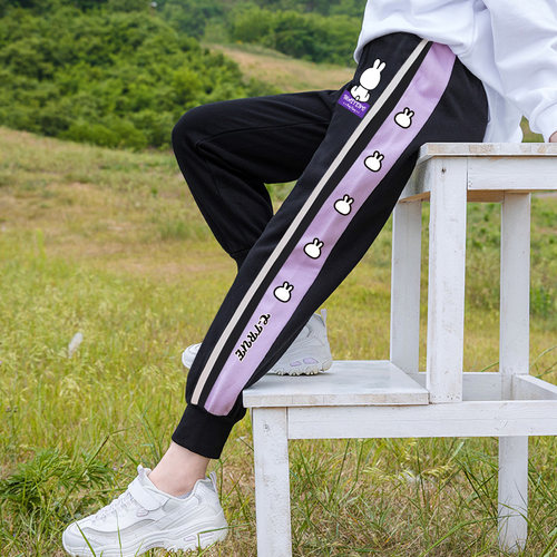 女童加绒裤子秋冬一体绒卫裤