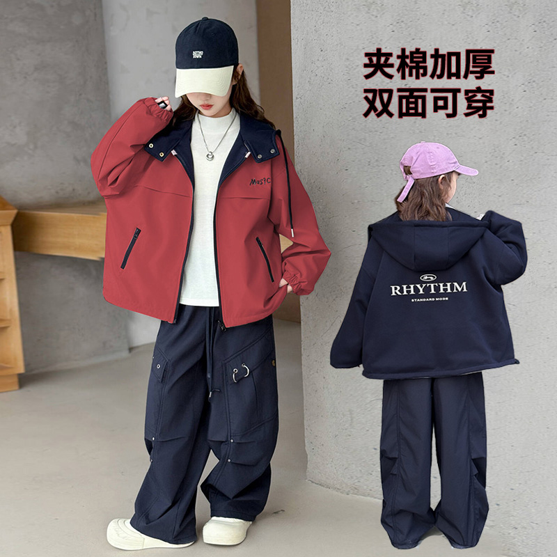 女童夹棉外套秋冬保暖上衣