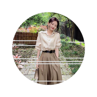 春秋韩版可盐可甜白色长袖连衣裙女内搭收腰显瘦中长款打底裙