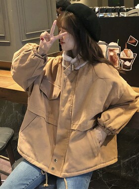 秋冬加厚休闲两面穿羊羔毛外套