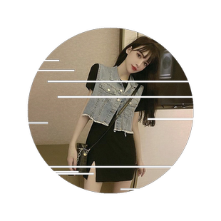 2026年夏季新款网红小个子两件套装气质洋气牛仔马甲连衣裙女装潮