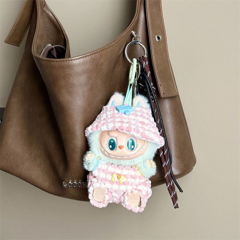 适配labubu17cm娃衣新品粉色棉花糖适配一代二代三代潮玩公仔换装