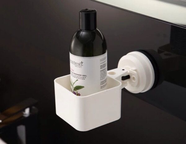 台湾FECA非卡真空可移动无痕橡胶吸盘卫浴厨房方盒收纳万用置物盒