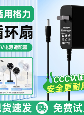 适用格力空气循环落地电风扇FXDZ-20X62/61/60/65/Beg3/Bag3/5/Bbg3/Bcg3供充电源适配器线插头配件24V1A1.5A