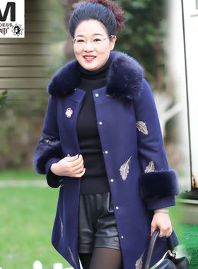 加棉加厚中长款毛呢外套