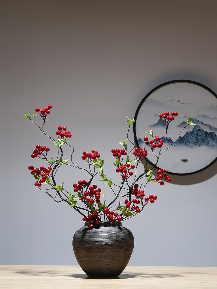 景德镇现代手工花瓶家庭电视柜客厅台面展示花瓶新中国风陶瓷花瓶