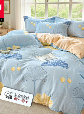 春秋100纯棉床上四件套160x210 180x220 200x230 220x240全棉被套