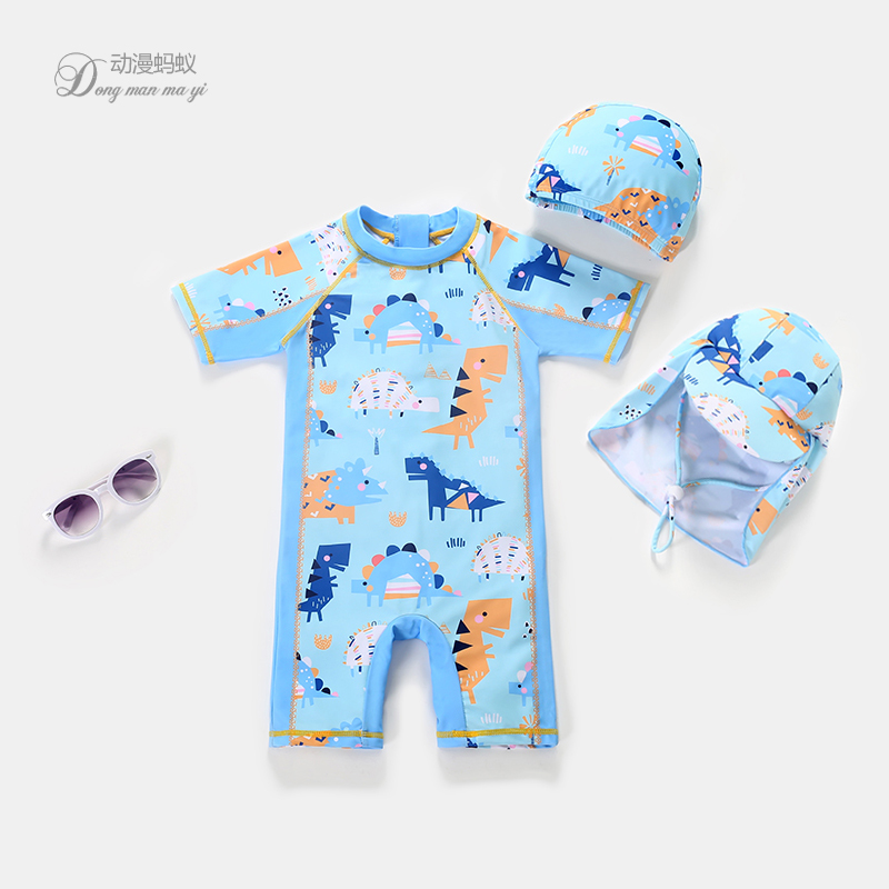 男童儿童泳衣连体中小童男童泳装ins韩版婴儿防晒宝宝游泳衣2岁3